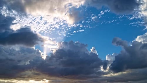 Billowing Clouds at Sunset