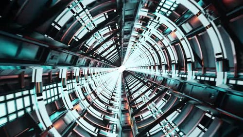 Futuristic Digital Tunnel Flythrough Background