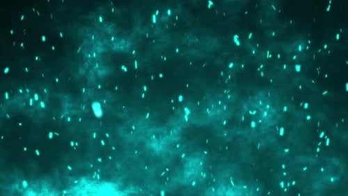 Abstract Cyan Fire Particles Animation Background With Motion Graphic Scene