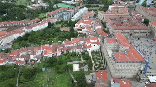 Vue aérienne de Saint-Jacques-de-Compostelle, Espagne.