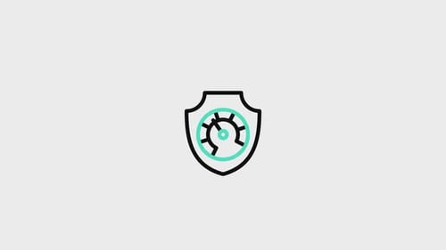 Animated Minimalist Security Shield Performance Icon