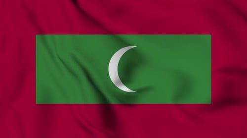Realistic Waving Flag of Maldives Animation