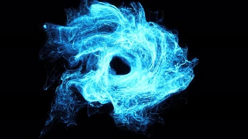 Abstract Swirling Blue Energy Particles Reveal