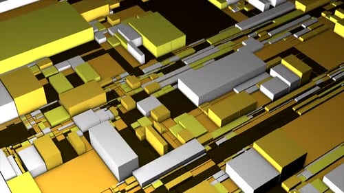 Animated Geometric Blocks Data Flowing Technology Background