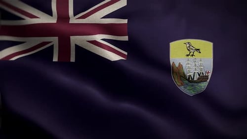 Saint Helena Flag Waving in Realistic Fabric Animation