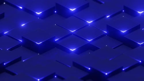 Blue Abstract Glossed Cubes Background VJ Loop in HD