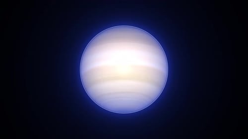 Glühender Saturnplanet im rotierenden Saturn