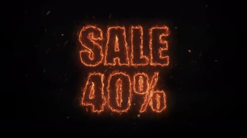 Fiery Text Title Animation with Glowing Embers