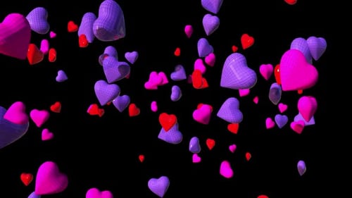 3d Hearts Alpha Channel