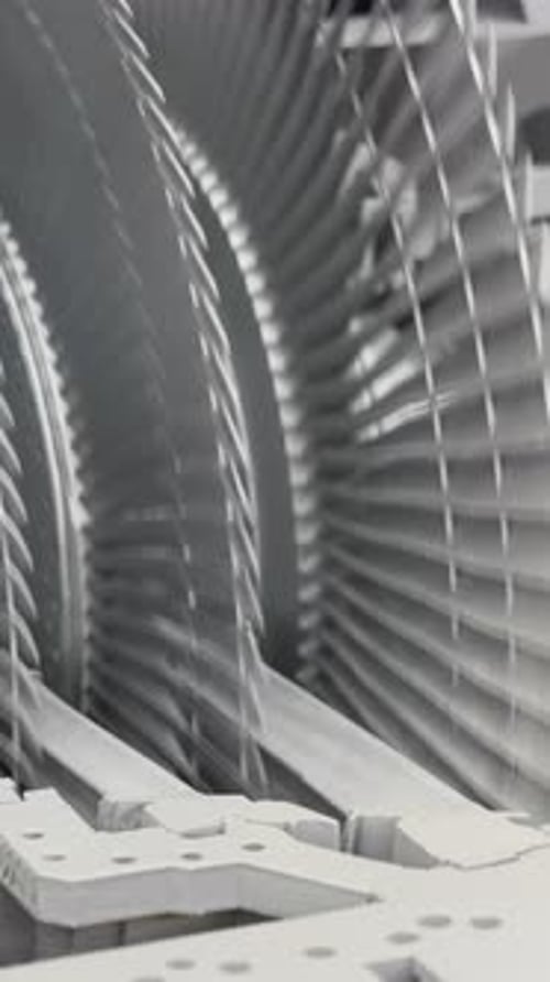 Abstract Metal Spinning Mechanism at the Industrial Plant Media Rotating Details of a Large Machine