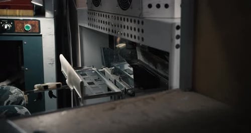 Industrial Machine Operating in Factory