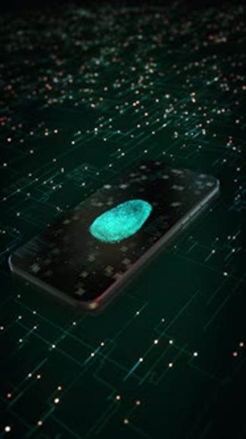 Biometric Id Touching Dashboard Cyber Space Fingerprint Scanning Identification Digital Fingerprint