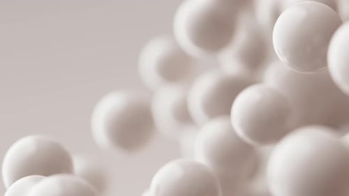 Abstract White Glossy Spheres on White Background