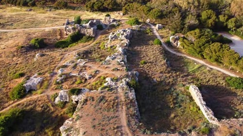 Ancient Stone Tombs in Pafos Archaeological Park, Cyprus