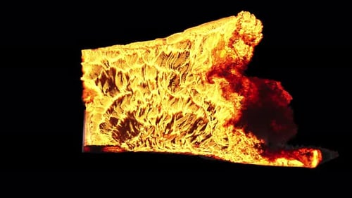 Grande explosion à l'intérieur du conteneur sur fond transparent