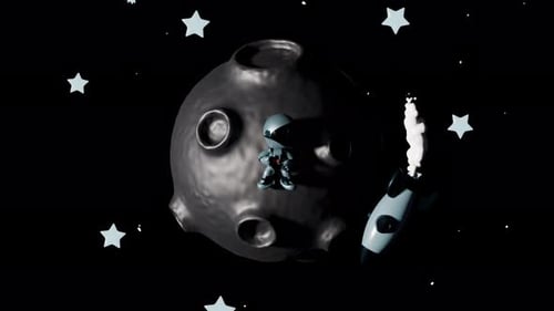 Cartoon Astronaut Loop Animation Satisfying Video