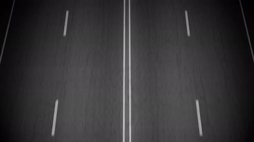 Empty highway road through a door seen from above