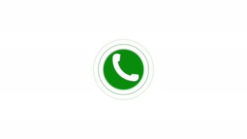 Animated Phone Call Icon with Radiating Waves