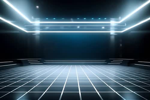 podium Futuristic showcase with platform for product displaying. Empty modern stage display