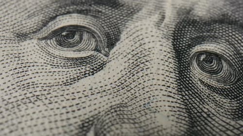Close Up View of a Dollar Bill Eye