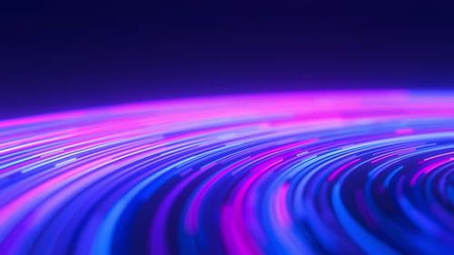 Extreme Closeup of Circular Big Data Light Speed Flow Abstract Digital Data Stream of Quantum