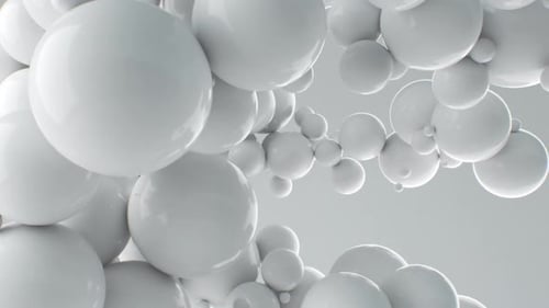 Clean White Abstract Spheres Moving Seamless Loop