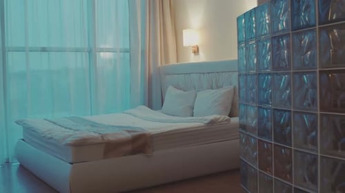 Bedroom Interior with Window and King Size Bed
