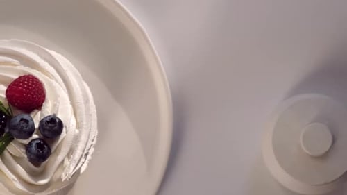 Sweet Berry Dessert on Plate