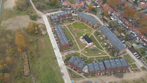 Planned Residential Community with Modern Architecture from Above