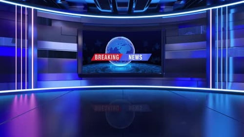 3D Virtual News Studio Ad90 Background Loop