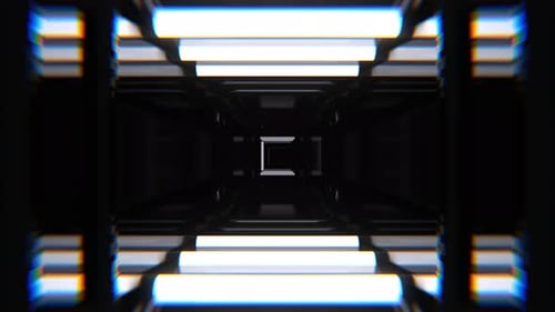 White Neon Abstract Strobe Hallway Background Vj Loop I 4K