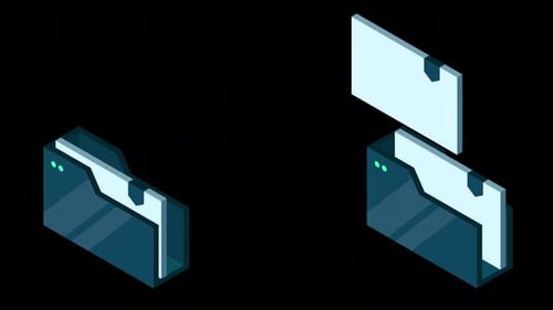 Animation de transfert de fichiers. Transfert de documents entre dossiers. Concept de connexion à distance