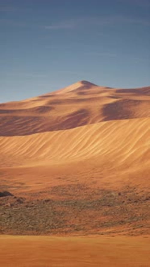 Desert Landscape With Distant Mountain