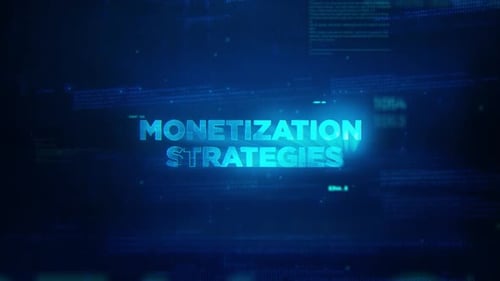 Stratégies de monétisation Concept, technologie, données futuristes, arrière-plan V02