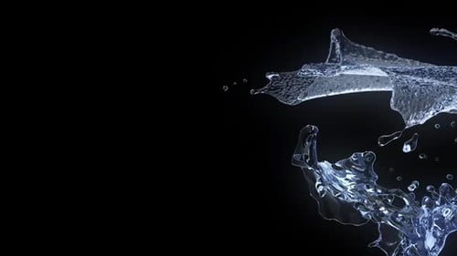 Liquid Water Splash Black Background Abstract