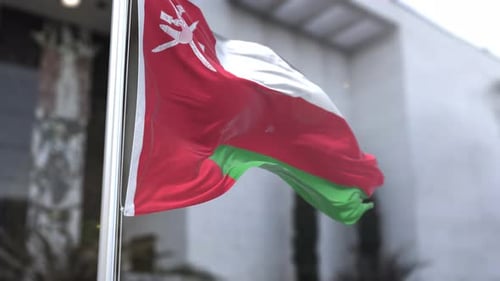 Realistic Oman Flag Waving Seamless Loop