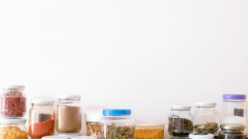 Various Dry Foods Stored in Glass Jars