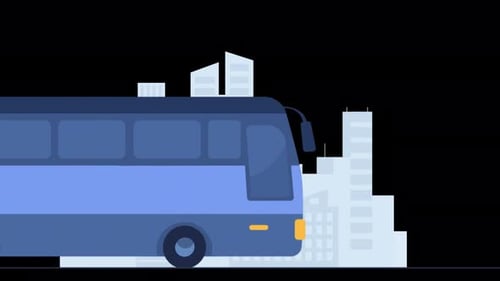 Taxi And Bus Driving Alpha Channel 4K