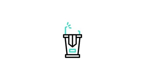 Animated Minimalist Podium Icon with Microphones