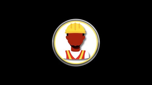Labour Day Construction Worker Man 3d Icon Loop