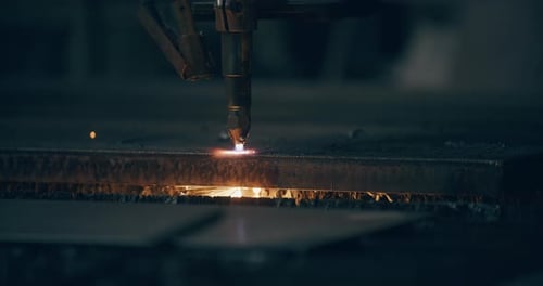 Plasma Cutting Metal CNC Steel Technology Welding Sparks Metalwork Industry