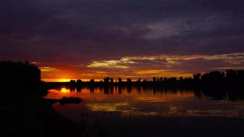 River Sunset Landscape Timelapse