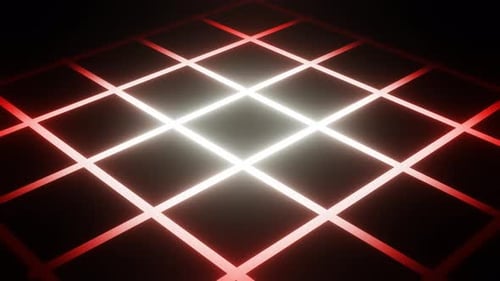 Red To White Colored Grid Background Loop Animation In 4K