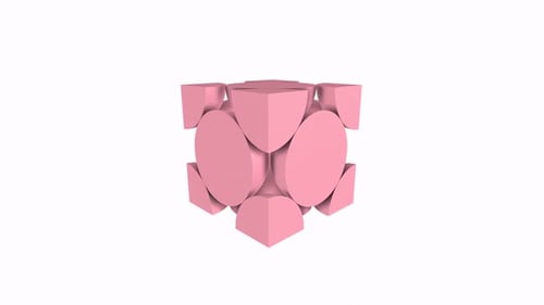 Unit Cell rotation in loop on white background