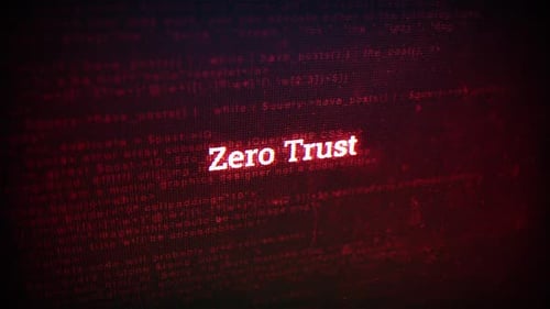 Zero Trust na mensagem de tela digital em telas de computador V01