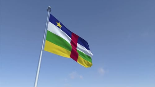 Central African Republic Flag Waving in Wind