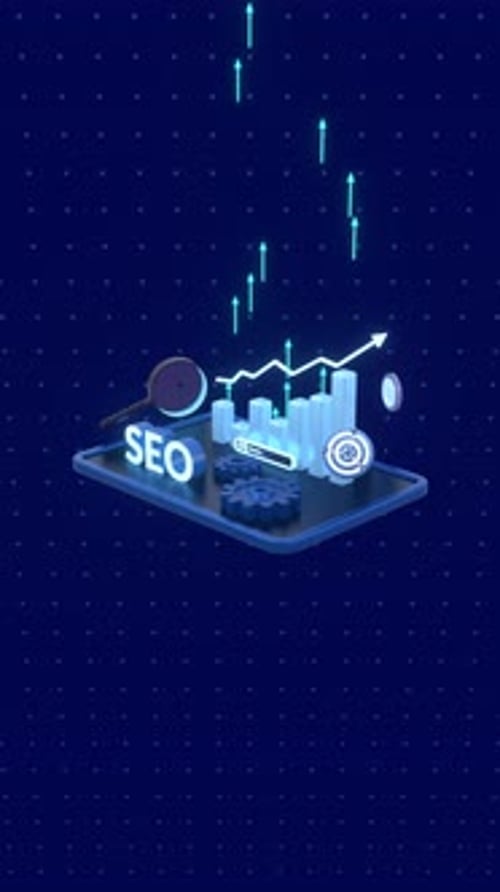 Modern SEO Data Analytics and Business Growth Animation
