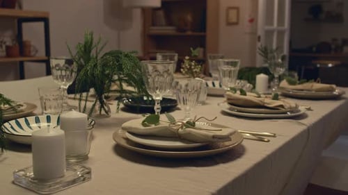 Festive Table Setting for a Holiday Feast