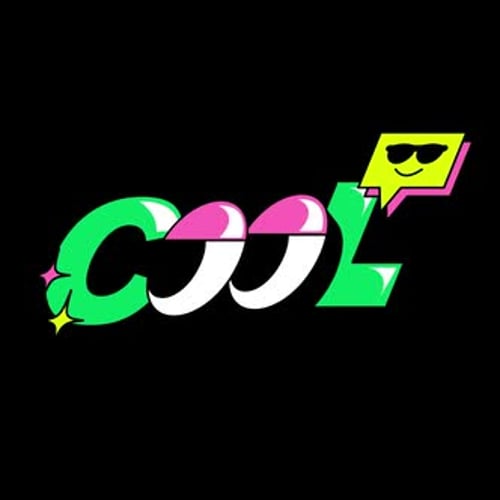 Colorful Animated 'Cool' Text with Playful Character Reveal