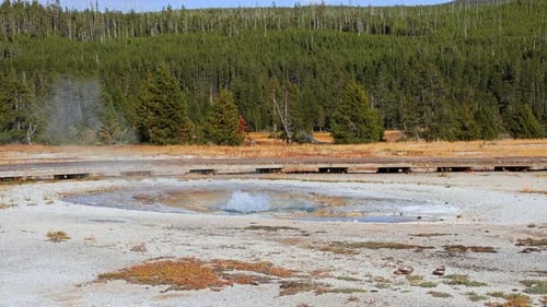 Beautiful View of Hot Spring Pool Geothermal Landscape